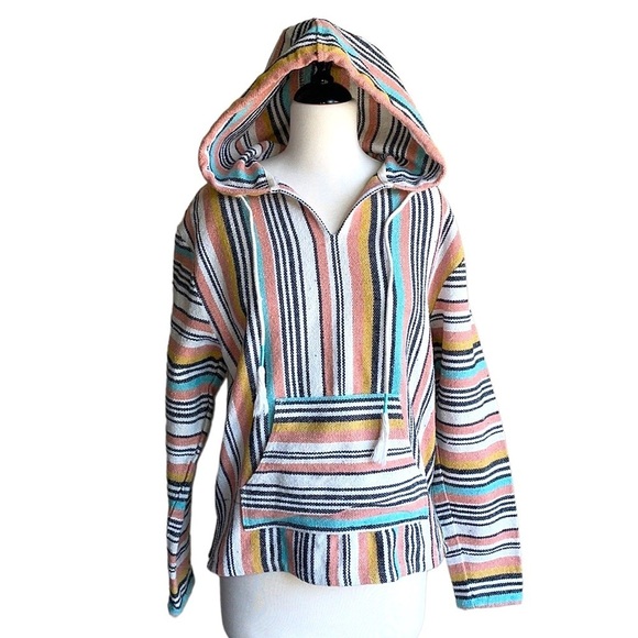 BEACHLIFE cotton long sleeve striped cover up top women’s size XS - Picture 1 of 8